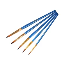 5 шт./компл. кисть для рисования набор художников нейлоновые щетки для волос круглая головка для акварели акриловая масляная живопись ручки художественные принадлежности