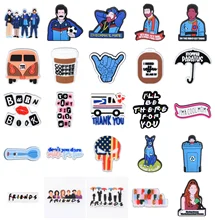 Breloques de chaussures pour équipe de Football, 1 pièce, accessoires de chaussures de jardin, boucles décoratives, bracelet en crocodile adapté aux enfants de JIBZ x mas, vente unique 