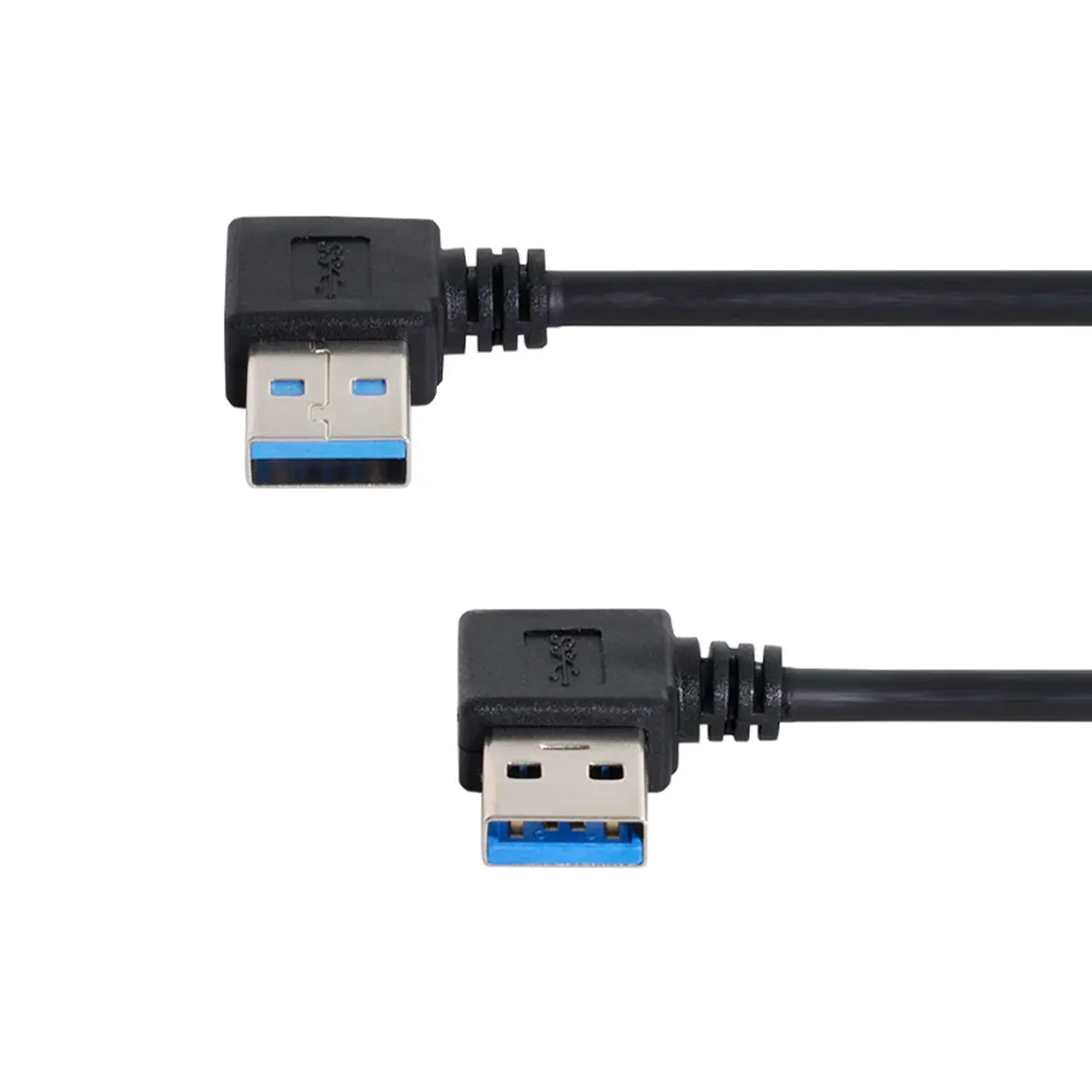 20cm 50cm USB 3.0 Type A Male 90 Degree Left Angled to USB 3.0 A Type Right Angled Extension Cable