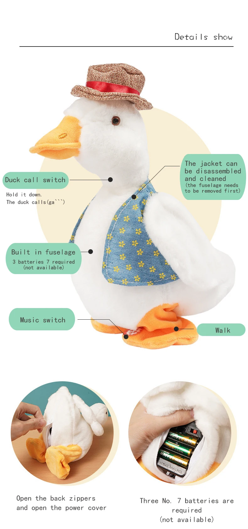 Funny Record Reread Talk Walk Duck Toy Plush Dolls Baby Kids Boy Girl Toya Children's Birthday Gift Electric Decompression Doll