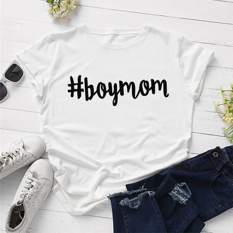 

bog mom Funny tshirts Short sleeve O neck Mama T-shirt S-3XL 100% Cotton Cute Letter Graphic Top Tees For Mother's day gifts