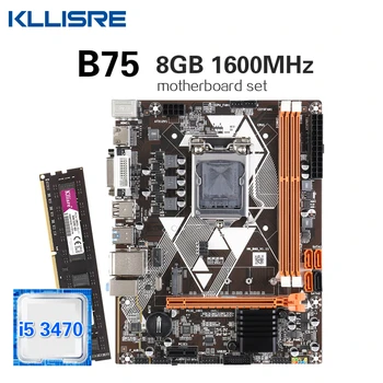 

Kllisre B75 motherboard set with Core i5 3470 8GB 1600MHz DDR3 Desktop Memory NVME M.2 USB3.0 SATA3