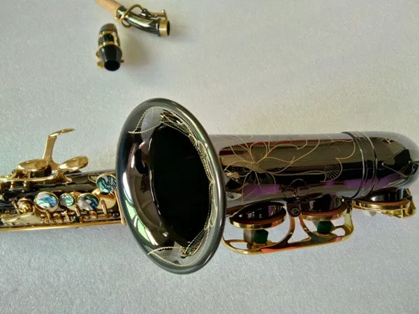 Professional Curved soprano saxophone S-991 black nickel gold Paint gold key with accessories