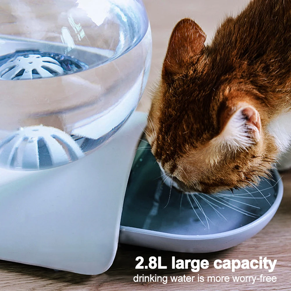 Автоматическая питомец собака кошка ватер питатель гравитационная вода питатель питьевой диспенсер Фонтан для кошек Нескользящая большая емкость 2.8L