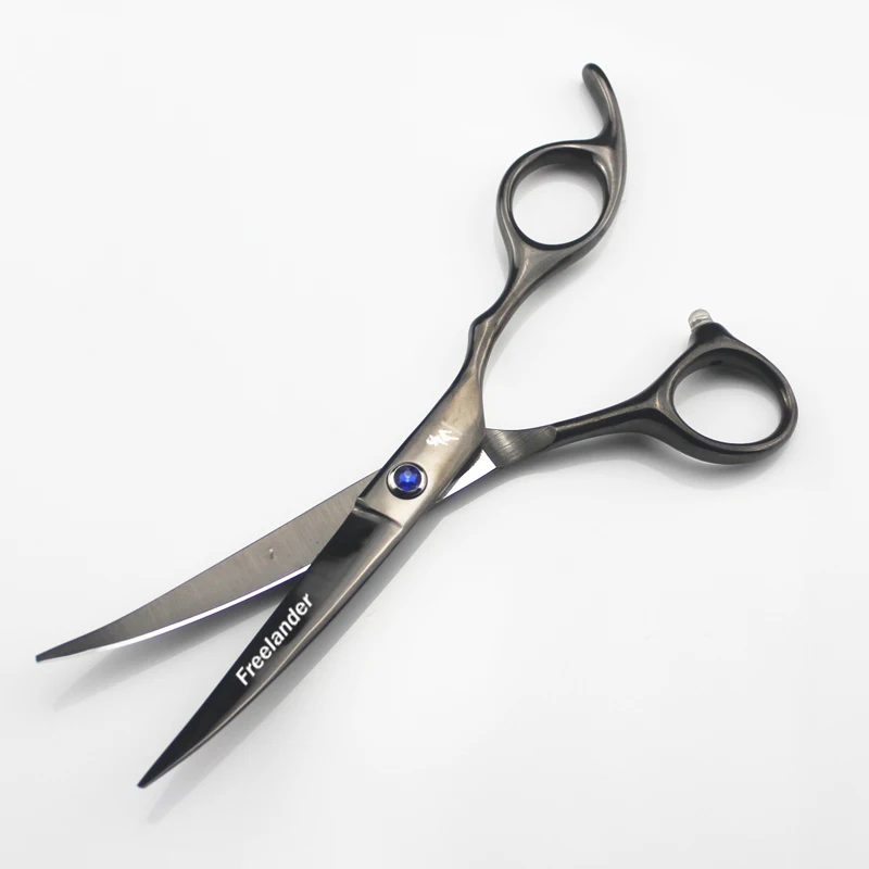 6.0inch professional scissors dog pet grooming polishing tool animal hair Cutting Scissors and Double tail curved scissors