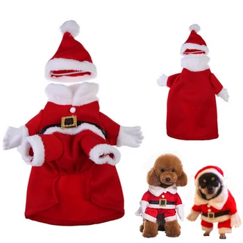 

New Christmas Pet Dog Cat Clothes Costumes Funny Santa Claus Costume For Dogs Cats Winter Warm Dog Clothes Dropshipping