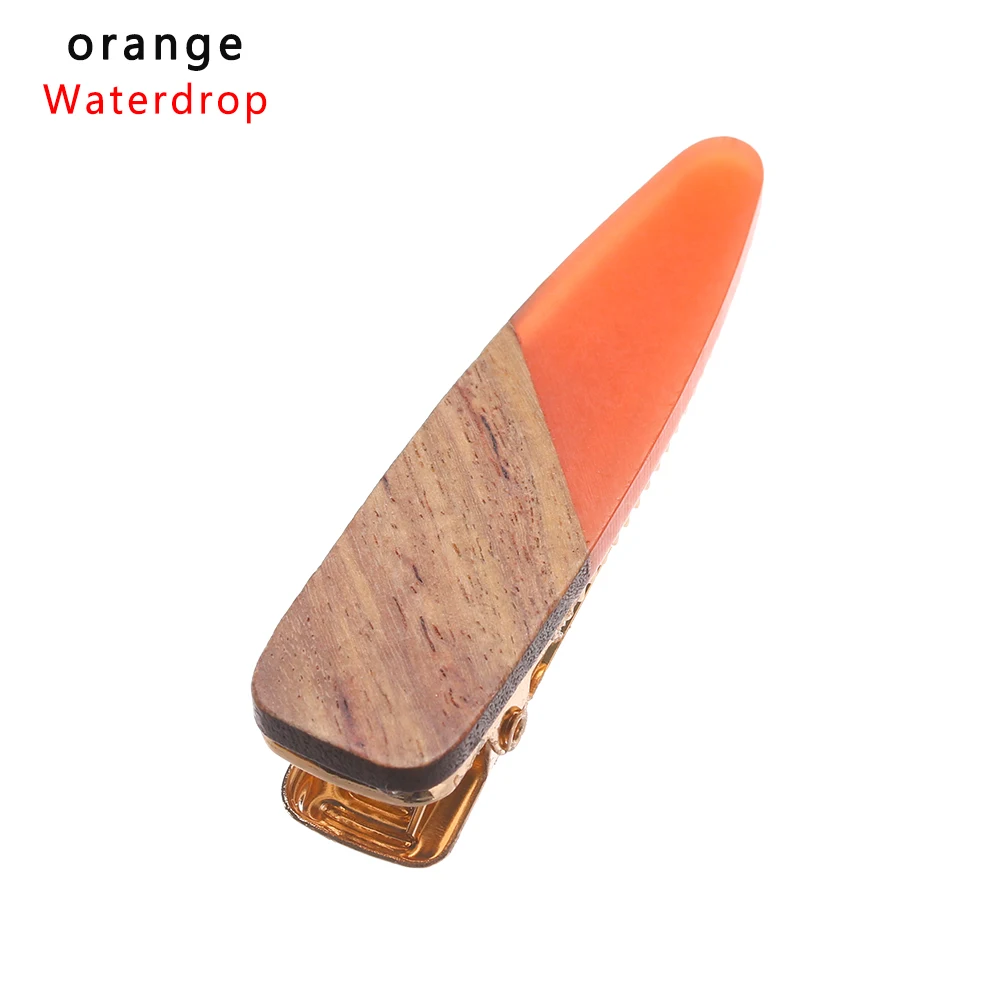Orange 1 1 шт., модные деревянные Простые полые заколки-капельки, заколки для волос, заколки для волос, головные уборы, аксессуары для укладки волос для женщин и девушек - Цвет: Orange 1