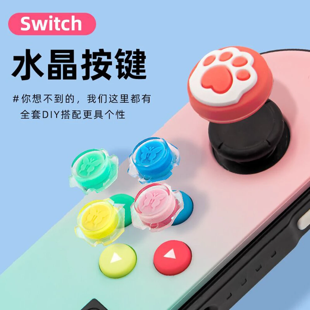 Ns Switch Joycon Diy Colorful Abxy Directions Keys Button Caps For