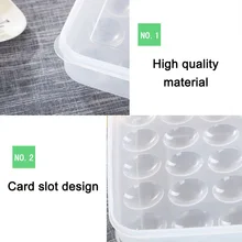 30 Сетка Коробка для яиц большой емкости Штабелируемый яичный пищевой контейнер для хранения для холодильника JS23