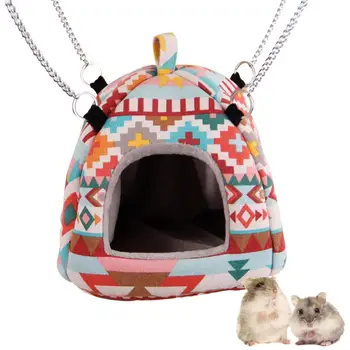 

NEW Pet Hamster Hammock Cage Winter Warm House Plush Soft Hanging Bed For Hamster Squirrel Mini Animal Living Nest