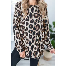 ^^Best Offers Autumn Women Plus Size Leopard Print Tops Loose Shirt Round Collar Long Sleeve Tunic Midi Long Casual Womens Tops And Blouses ^^Best Offers Autumn Women Plus Size Leopard Print Tops Loose Shirt Round Collar Long Sleeve Tunic Midi Long Casual Womens Tops And Blouses