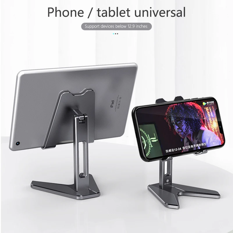 

Universal Tablet Cellphone Holder Stand For iPad Adjustable Angle Phone Tablet Stand For iPhone Samsung Xiaomi Aluminum alloy