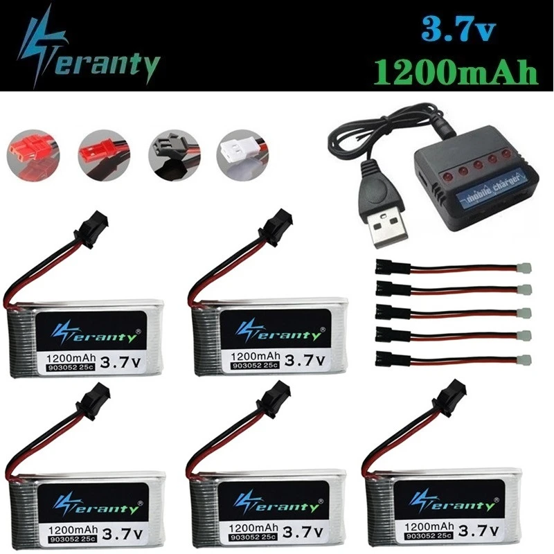 

SM Plug 3.7V 1200mah Rechargeable Battery for X5 X5C X5SW X5SC X5S X5SC-1 M18 H5P 903052 3.7v lipo battery and 3.7v USB Charger