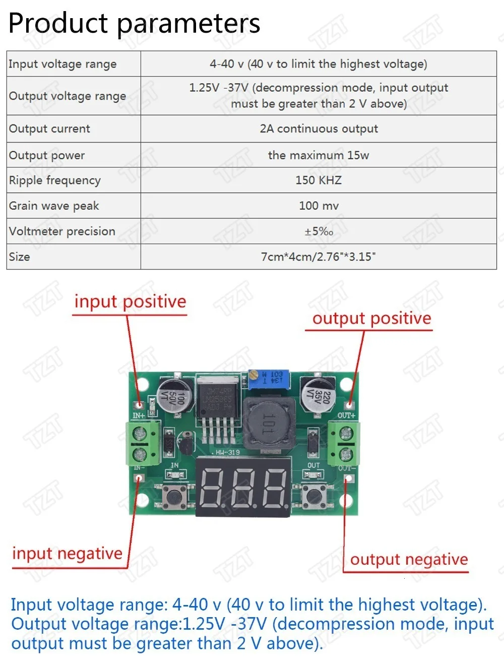 Высокое качество 3A Регулируемый DC-DC LM2596 LM2596S вход 4 V-35 V Выход 1,23 V-30 В постоянного тока dc понижающий Питание Регулятор модуль