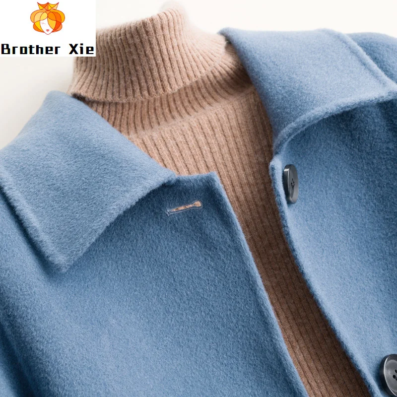 

Blockbuster pure color doll brought about double cashmere coat female long pure wool coat loose thick fur coat