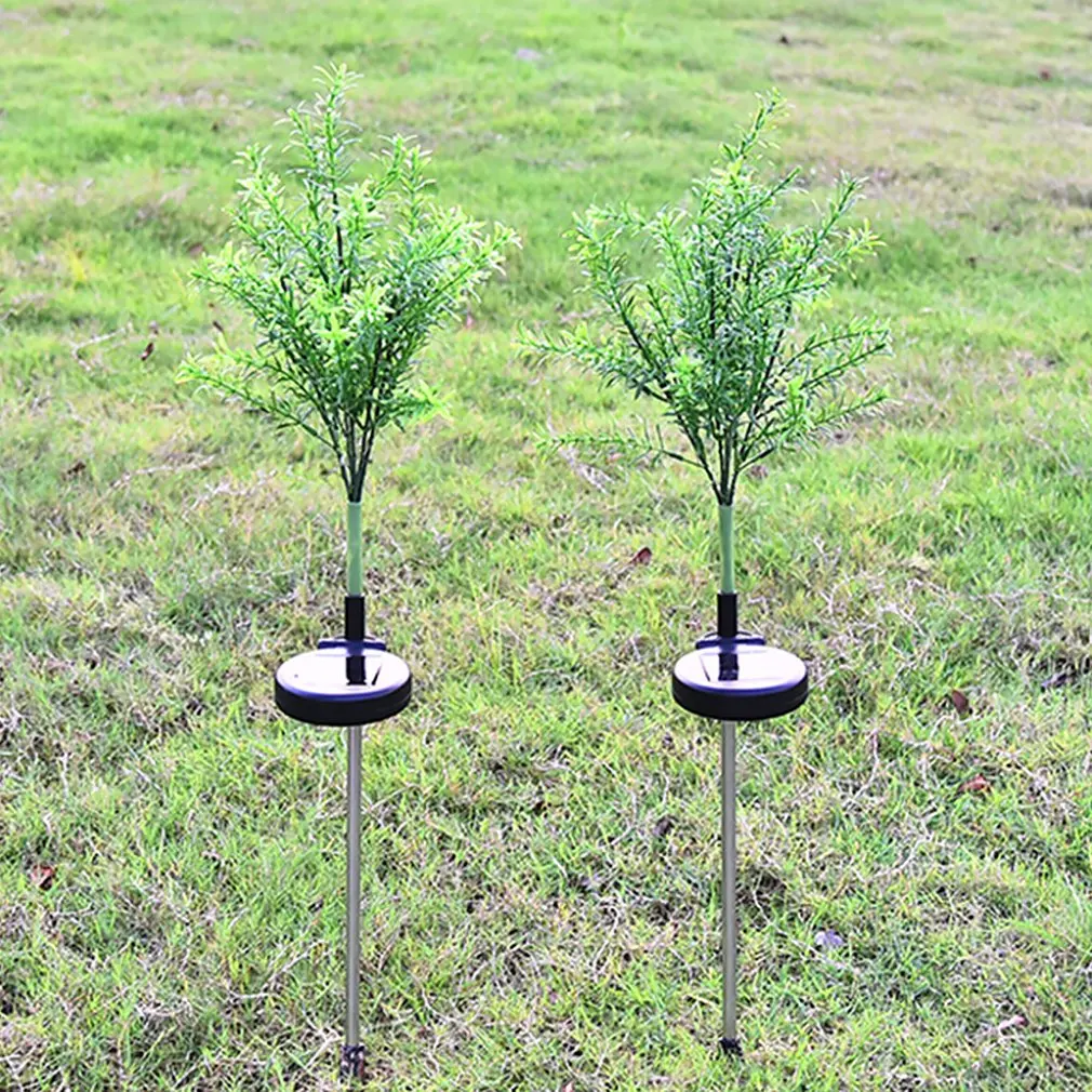 Солнечный 15 светодиодный свет моделирование Рождественская ветка дерево для сада пейзаж наземная вставка газон красочный свет