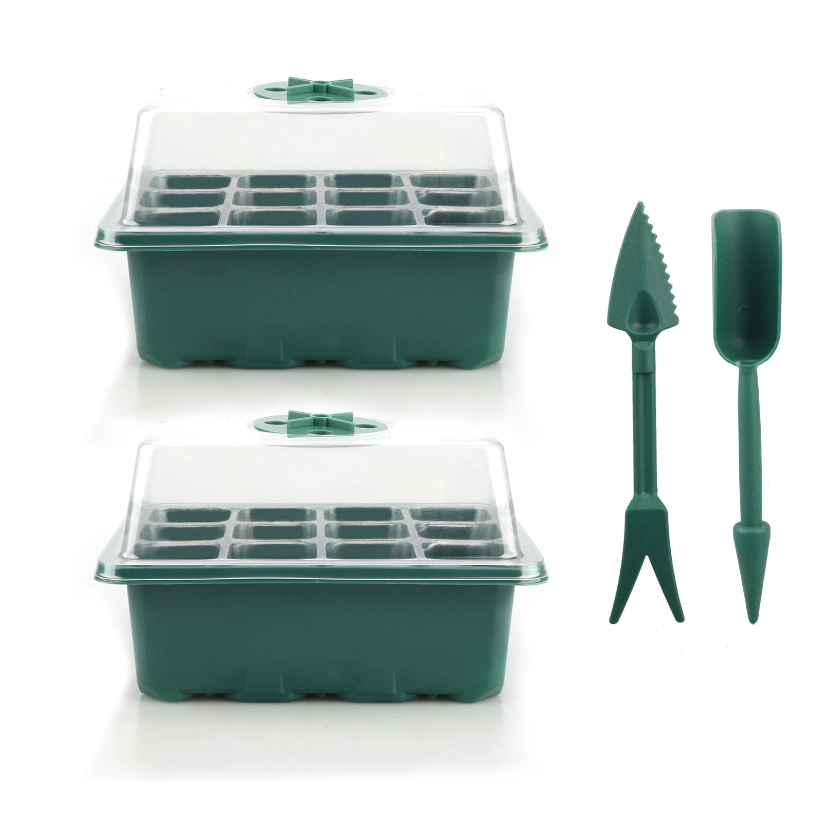 

Greenhouse Growth Tray Mini Incubato Seedling Box PP Pots Growing Nursery Healthy Garden Humidity Adjustable Plant Starter Kit