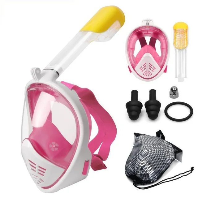 Маски для плавания и подводного плавания, анти-туман, Подводная маска для подводного плавания, Набор масок для взрослых и детей, маска для подводного плавания для камеры Gopro - Цвет: Pink N47