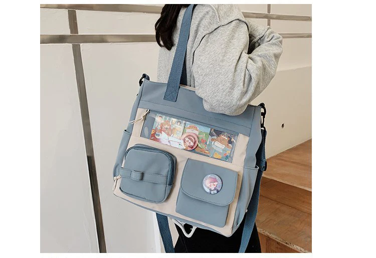 Cute Series Kawaii Bag Japanese for Girls Large Ita Bag Purse Student School Bag Girls Crossbody Bag Clear Pocket Shoulder Bag