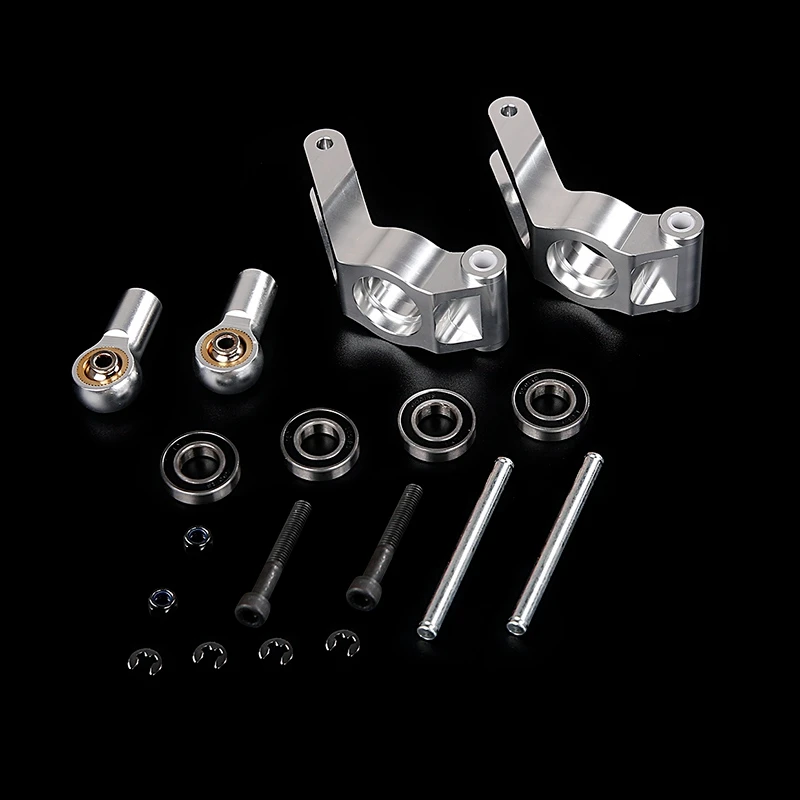 CNC One-Piece Rear Wheel Bearing Base Kit Fit for 1/5 HPI ROFUN ROVAN KM BAJA 5B 5T 5SC RC CAR PARTS-Silver