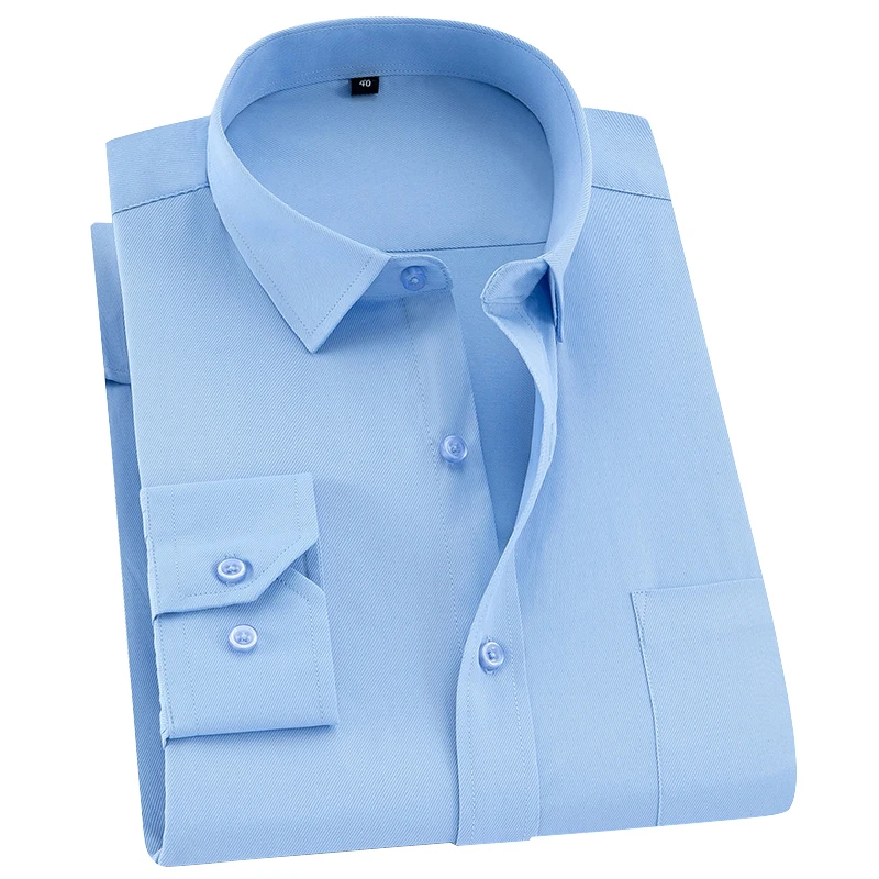 Рубашка мужская размера плюс 8XL с длинным рукавом однотонная блуза из Твила для