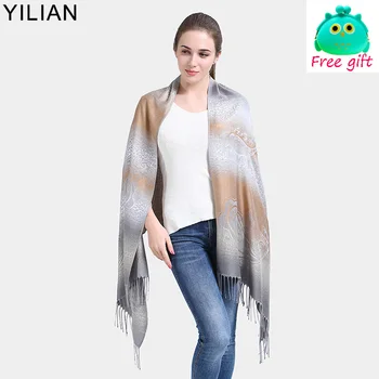 

YILIAN Brand Cashew nuts Flower Scarf Women Pashmina Winter Colorful Hit Color Animal Leopard Print Shawl Office JMS022