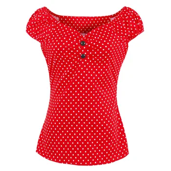 

Daily suit OWLPRINCESS 2020 Women's Large Size Polka Dot Slim Bottoming Shirt Shirt