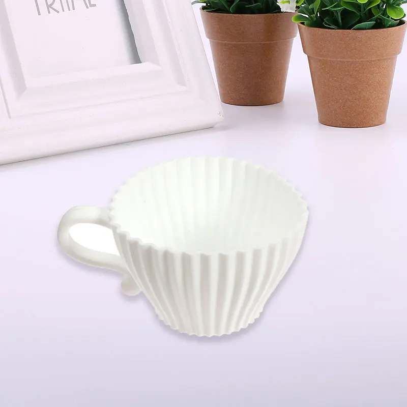 Белые силиконовые формочки для кексов выпечка кексов чай торт блюдце формы в виде чашек пресс-форм