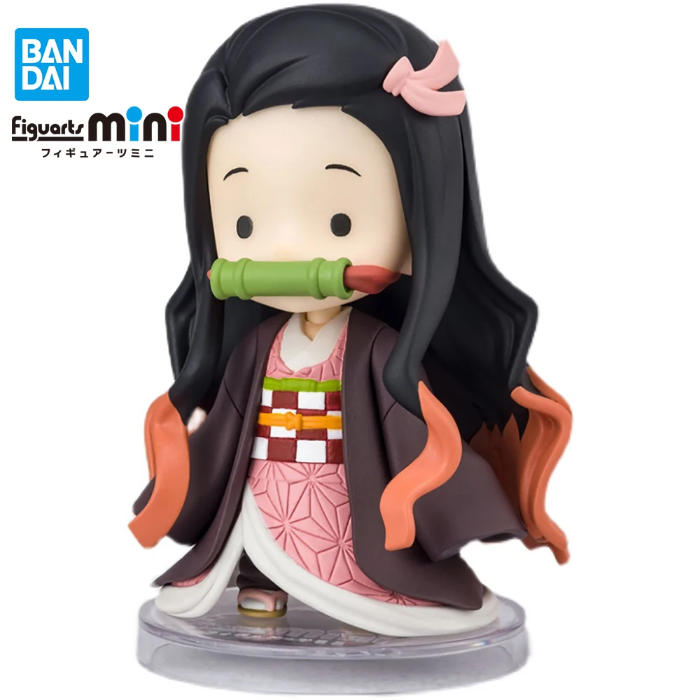 Bandai Original Figuarts Mini Demon Slayer Small Kamado Nezuko Collcycle Model Anime Figure Kawaii Action Doll Figure Toys