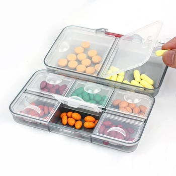 

Newest Practical Travel Medicine Pill Box 8 Grills Pills dispenser pill organizer pill Box Case container Drug divider Pill Case
