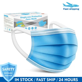 

Mask Disposable Nonwove 3 Layer Ply Filter Mask mouth Face mask filter safe Breathable dustproof Protective masks