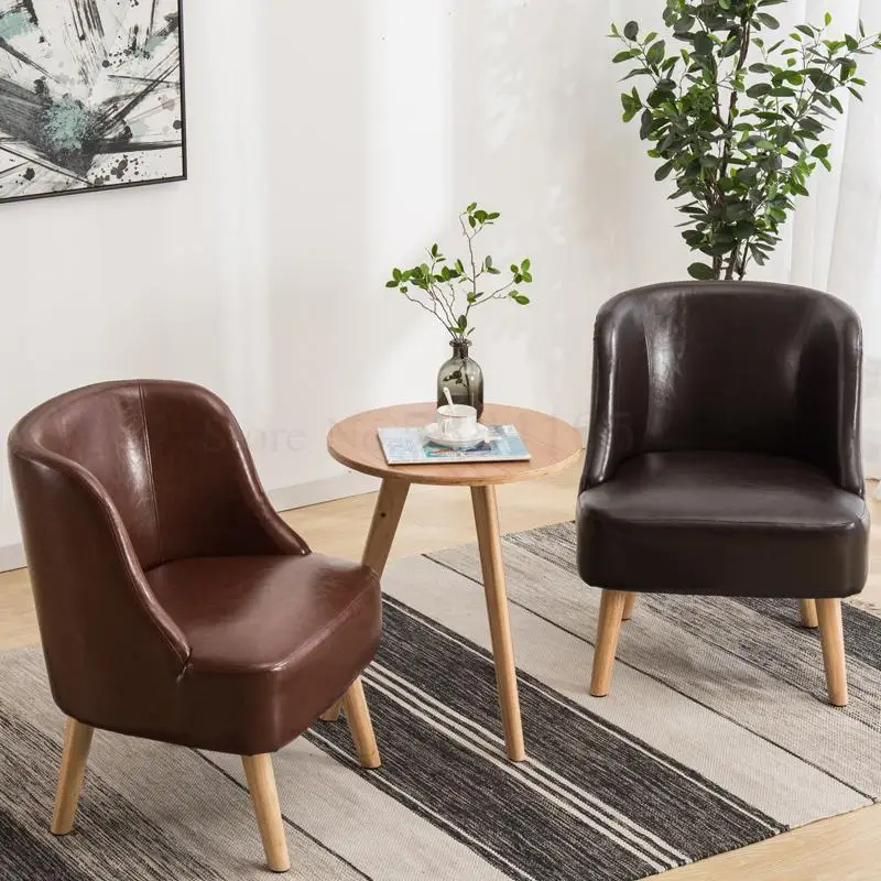 Скандинавские твердые деревянные стулья спинки отдыха простой современный журнальный столик и стул спальня дома один диван ткань