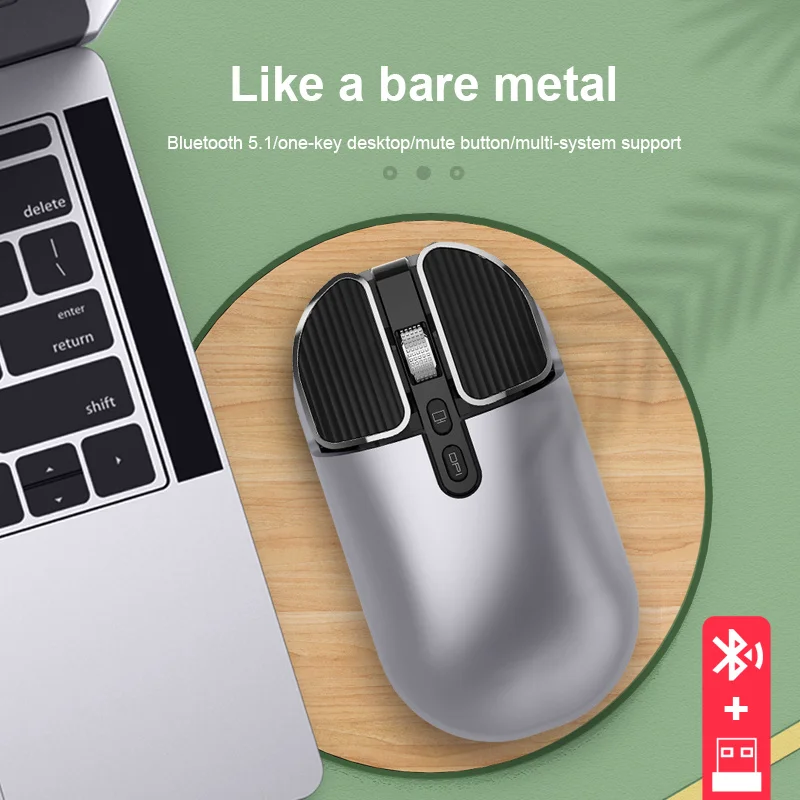 

M203 100% New Xiaomi Mouse Portable Optical Wireless Bluetooth Silent Mouse 4.0 RF 2.4GHz Dual Mode Connect For Laptop PC