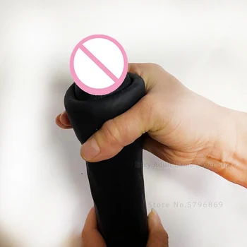 Simulation Black Dildo Realistic Sliding Foreskin G Spot Stimulate Soft Silicone Brown Penis Huge Big Dick Suction Cup Sex Toys 5