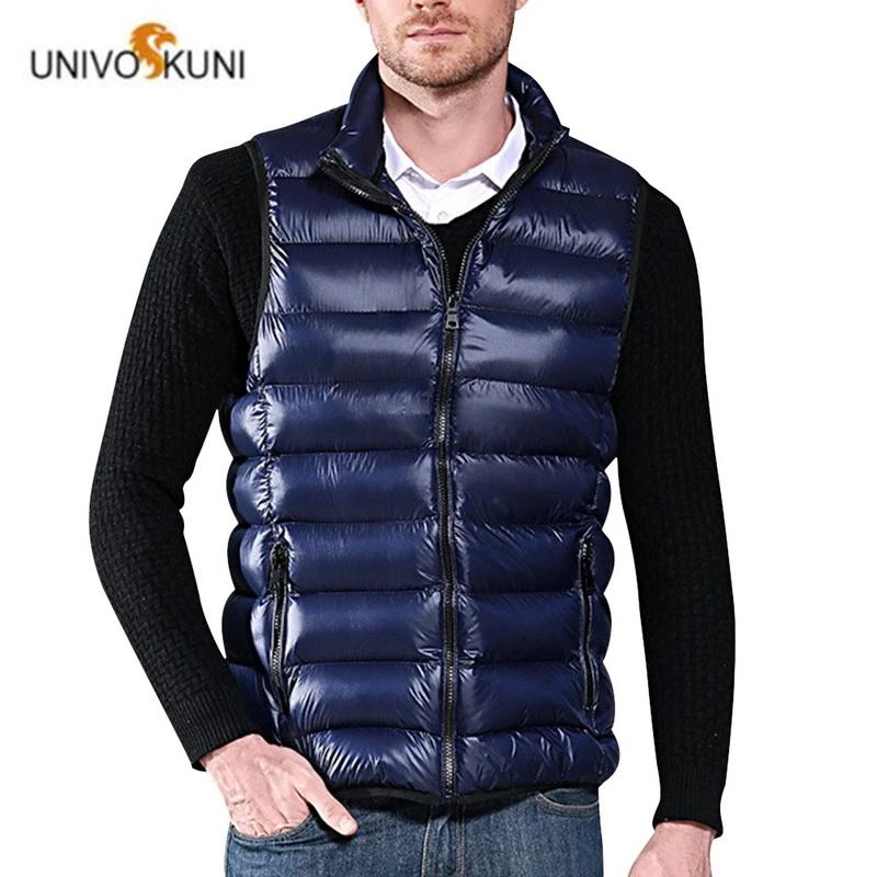 

2019 Autumn Ultralight Men Sleeveless Down Jacket Winter Warm Vest Slim Chalecos Para Hombre Windproof Waistcoat Plus Size H628