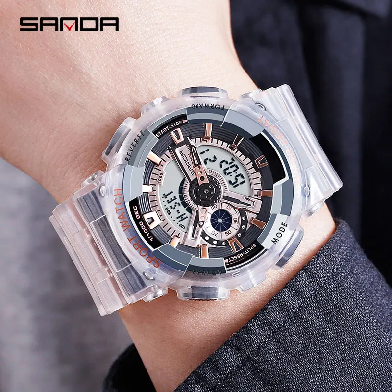 

SANDA Women Watches Fashion Plastic Watches Women Sports Watches Dual Display Quartz Watches reloj mujer relogio feminino