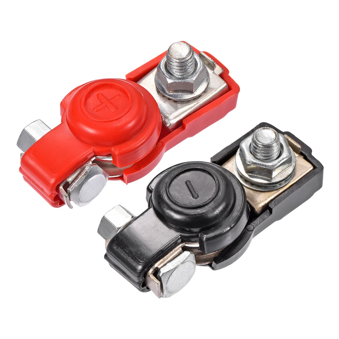 

uxcell Battery Terminal Clamps Positive Negative Set Copper Red Black Cover for Auto Car Truck Vehicle 1 Pair