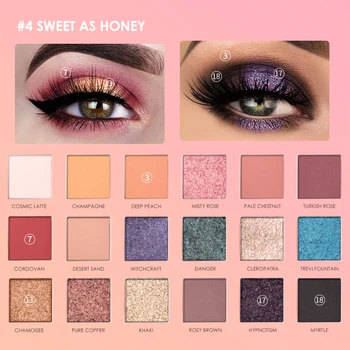 

FOCALLURE 18 colors Matte Glitter eyeshadow palette shimmer pigmented Sweet as honey pallete natural long lasting Eye shadows