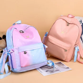 

1 PC Girl Backpack High School Bag Large Capacity Oxford Cloth Double Shoulder Bag Women Travel Hiking Big Backpack Dropship New