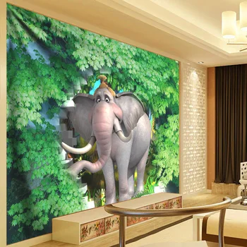 

Green Leaves Plant Tapestry Elephant Wall Hanging 3D Mandala Animal Hippie Tapestry Psychedelic Cloth Boho Decor Carpet Curtain