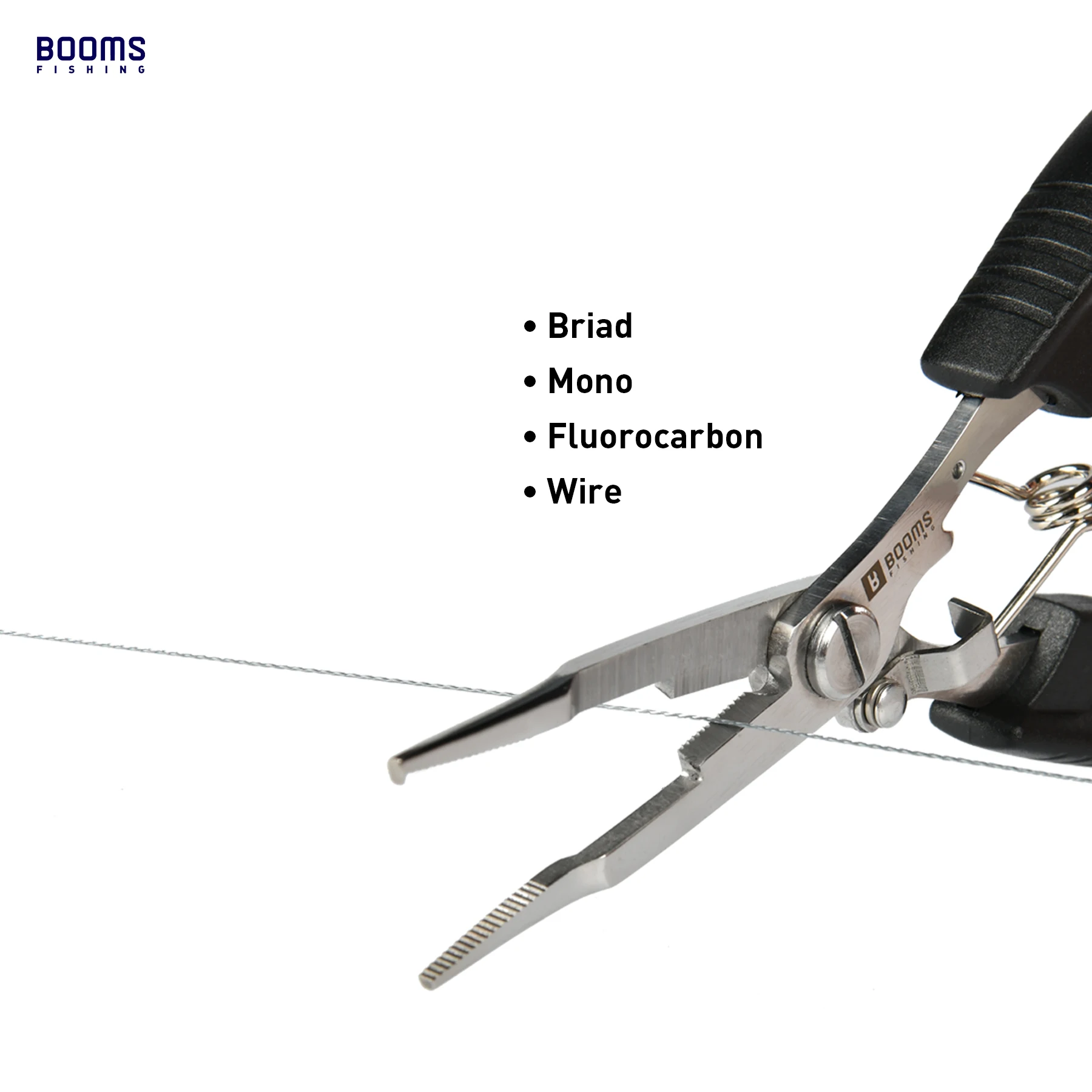 Booms Fishing H01 Multifunctional Fishing Pliers Scissor Stainless Steel Tool with Lanyard