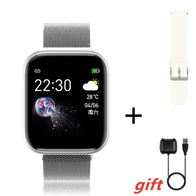 I5 Sport Smartwatch Women Men Heart Rate Blood Pressure Fitness Tracker Kids Smart Clock For Android IOS Smart Watch PK IWO P80 i5 Steel Silver