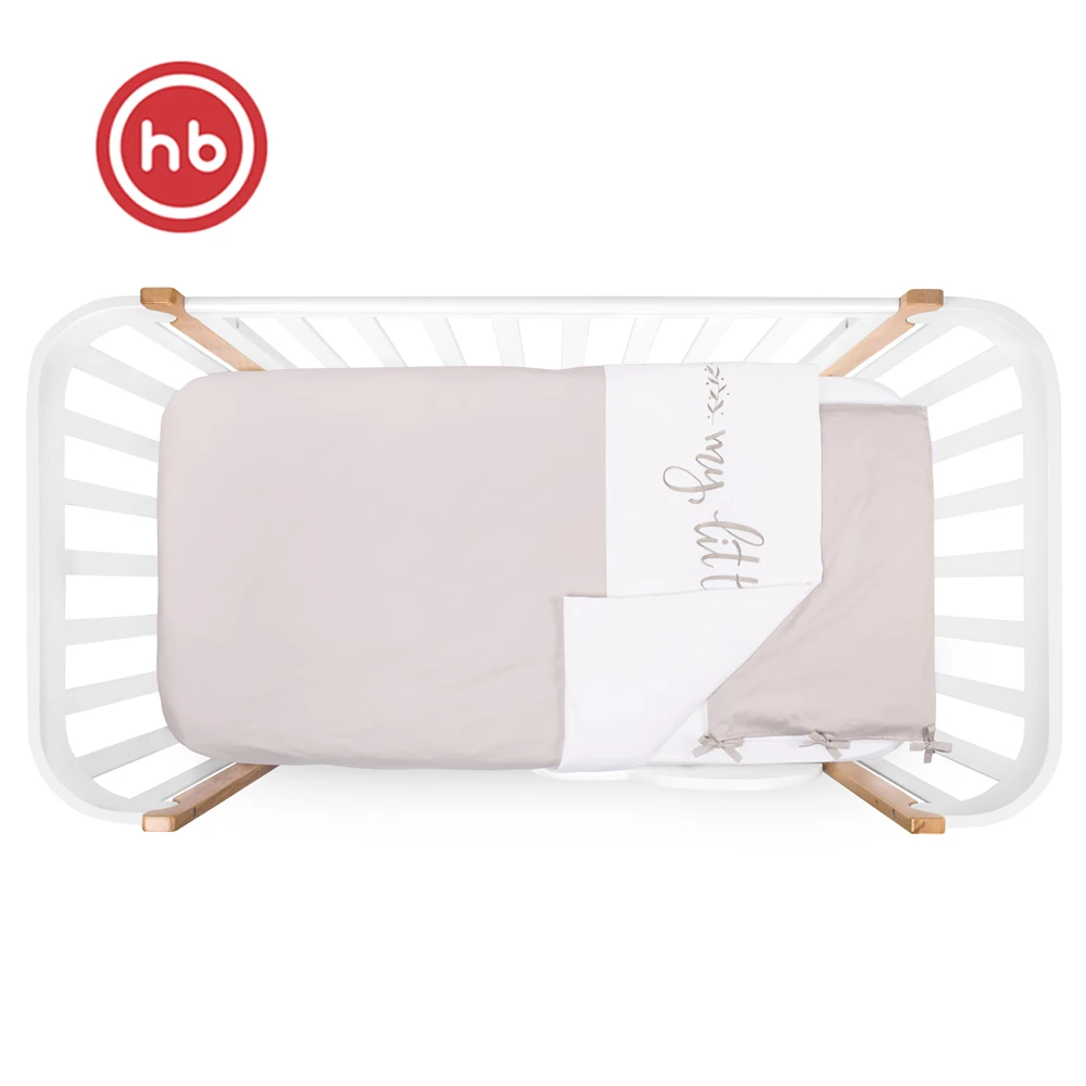 Bedding Sets Happy Baby 87514 children's bed linen in baby cot Cotton white and grey
