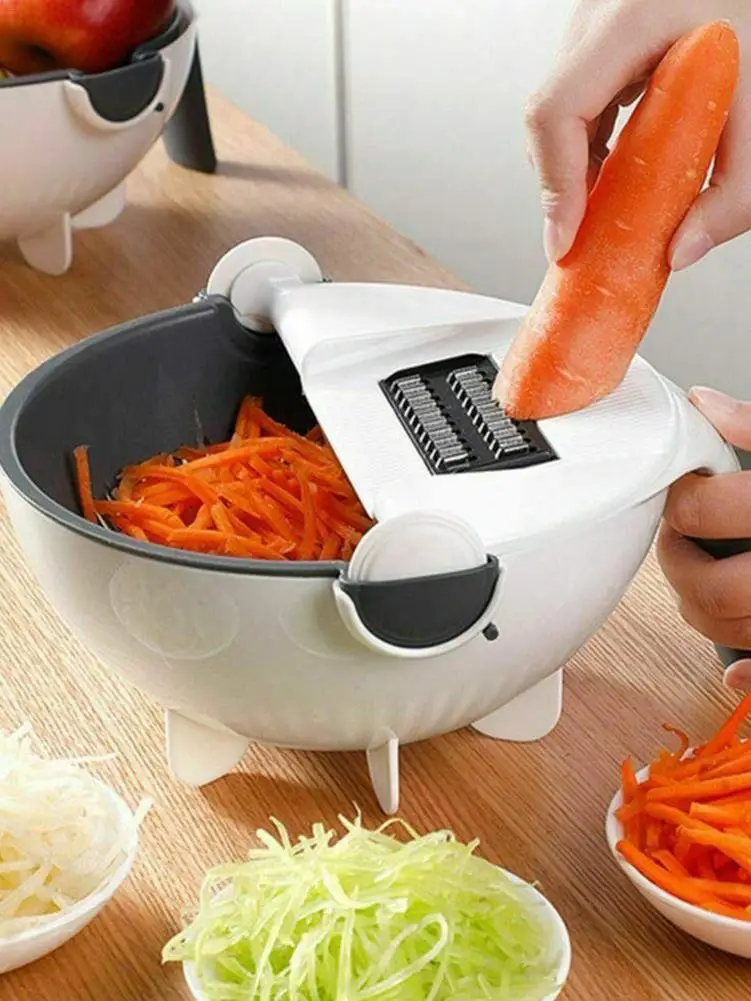 

NEW ARRVIALS Rotate Vegetable Cutter 9 In 1 Multifunctional Capacity Rotary Chopper KITCHEN Tool