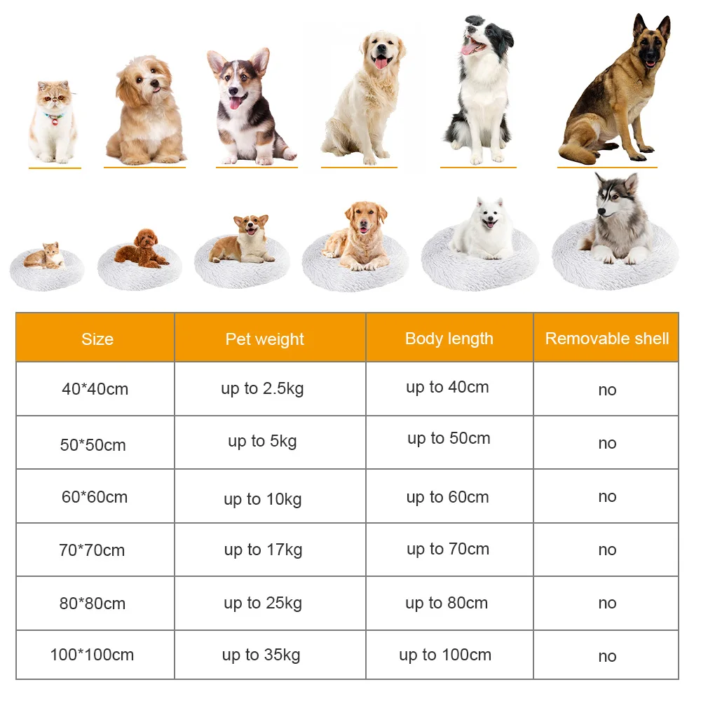 Round Dog Bed House Long Plush Basket Fluffy Sofa Pet Bed for Samll Large Dogs Cat Winter Warm Puppy Cushion Kennel Pet Supplies
