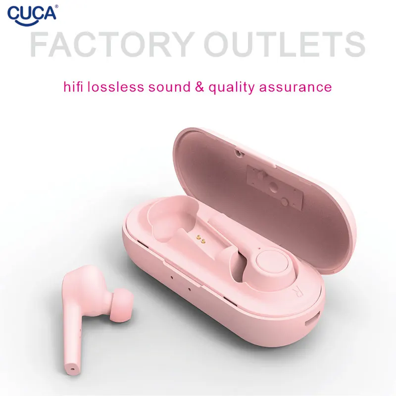 CUCA T2 Bluetoothe Earphone 5 0 Macaroon Wireless Headphones Stereo HD Noise Cancel Headset HIFI Music Earbuds For iphone xiaomi