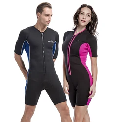 2MM Neoprene Wetsuit For Men And Women One-Piece Short-Sleeve Front Zipper To Keep Warm And Sunscreen Surfing Snorkeling Wetsuit