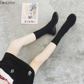 

Stretch boots women 2019 summer new thick bottom increased thin knitted socks socks women's boots super fire shoes