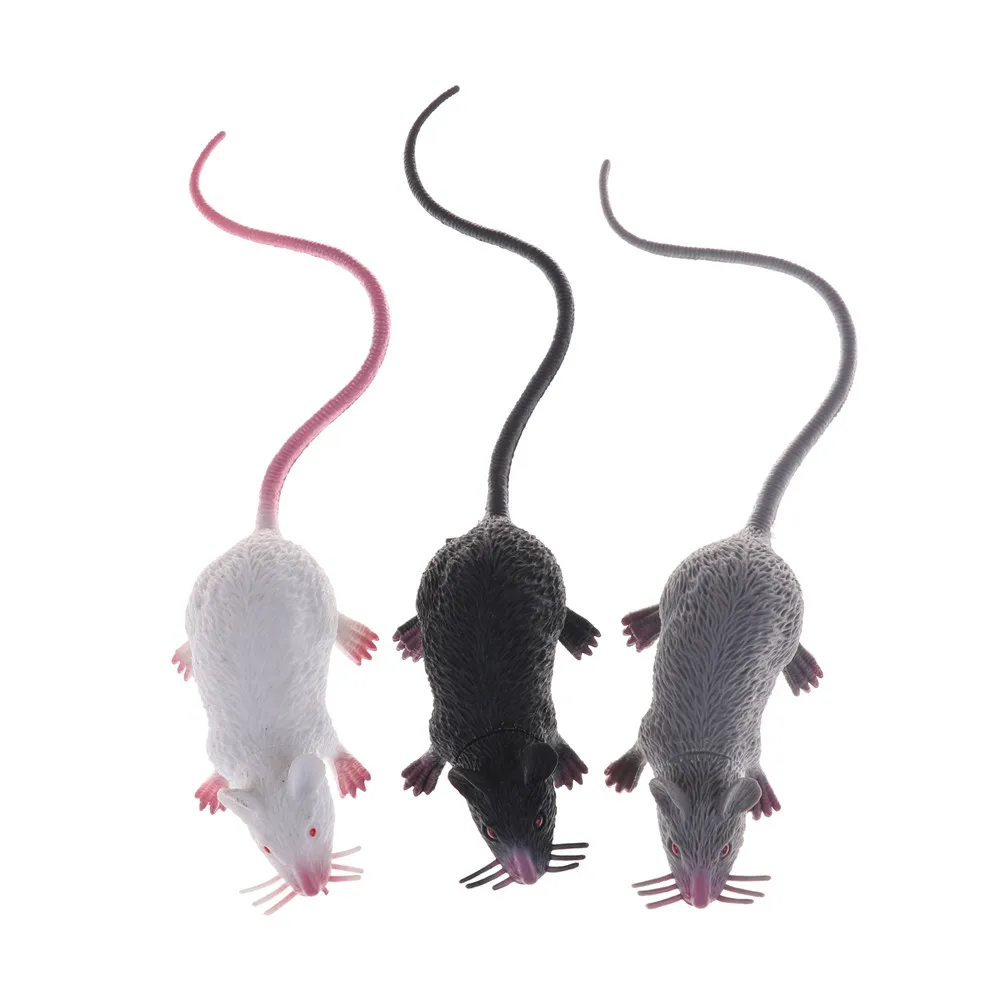 Prank Toys 22cm Small Rat Fake Lifelike Mouse Model Prop Halloween Gift Party Decor