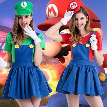 

Game Super Mario Bros Cosplay Costume Super Mario Cosplay Costume Uniform Outfit Anime Cosplay Costume Halloween Carnival Party